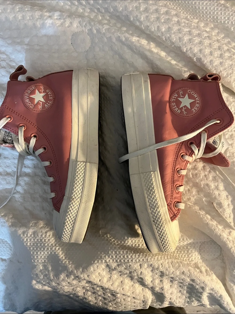 Converse Women's Pink High-Top Sneakers with Sherpa Lining